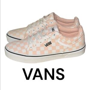 New authentic Vans woman’s signature canvas checkered print sneakers # 8 display